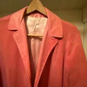 Vintage Pink Suede Jacket with Pink Leather accents size Small.